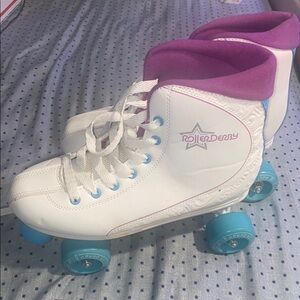 White and Purple Kids Roller Skates